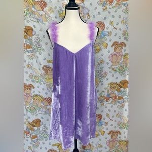 Dolls Kill Purple Sugar Thrillz Marabou Dress